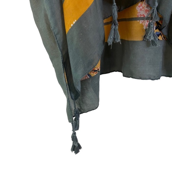 Woven Heart Boho Kimono Duster Floral Tassel Cover-Up, Coastal Layers, Size M - Picture 7 of 10